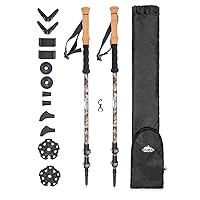 Trekking Poles - Carbon Fiber Monopod Walking or Hiking Sticks with with Accessories Mount and Adjustable Quick Locks