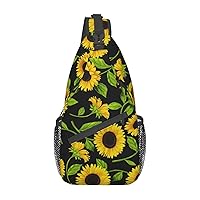 Sun Flower Sling Bag Crossbody Backpack Sling Backpack Shoulder Bag For Women Men Cycling Hiking Travel