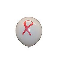 Red Ribbon Awareness Balloon 15 Fundraiser Pack