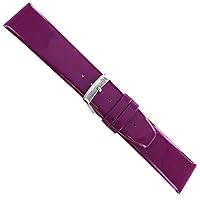 20mm Milano Purple Genuine Patent Leather Padded Square Tip Watch Band 3642