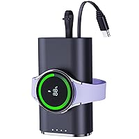 HUOTO Portable Charger 5000mAh Power Bank with Built in USB C Charger Cable, Phone Battery Pack Fast Charging Travel for for Galaxy Watch 5 Pro/4/3, Active2/1, Samsung Galaxy Note 10/iPhone 15