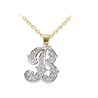 Rylos Necklaces For Women Gold Necklaces for Women & Men 14K Yellow Gold or White Gold Personalized Diamond Initial Necklace Special Order, Made to Order With 18 inch chain. 20X15mm Necklace