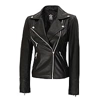 Decrum Asymmetrical Womens Leather Jacket - Real Lambskin Leather Jackets for Women