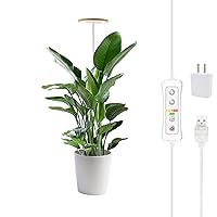 yadoker Plant Grow Light, LED Growing Light Full Spectrum for Indoor Plants,Height Adjustable, Automatic Timer, 5V Low Safe Voltage,Idea for Large Plant Light