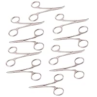 10 Pcs Mosquito Hemostat Non-Locking Forceps 3.5 Curved & 3.5 Straight Stainless Steel, 3.5 Inch