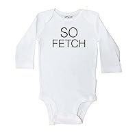 / So Fetch Black Text, White Long Sleeve Onesie - Mean Girls Clothing