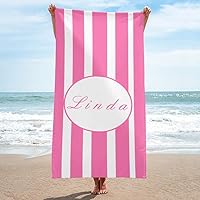 E-shine Personalized Name Beach Towels, Custom Beach Towels,Clearance Beach Towels,Color Beach Towels,Beauty Beach Towels for Adults (Pink), 30 inch ×60 inch