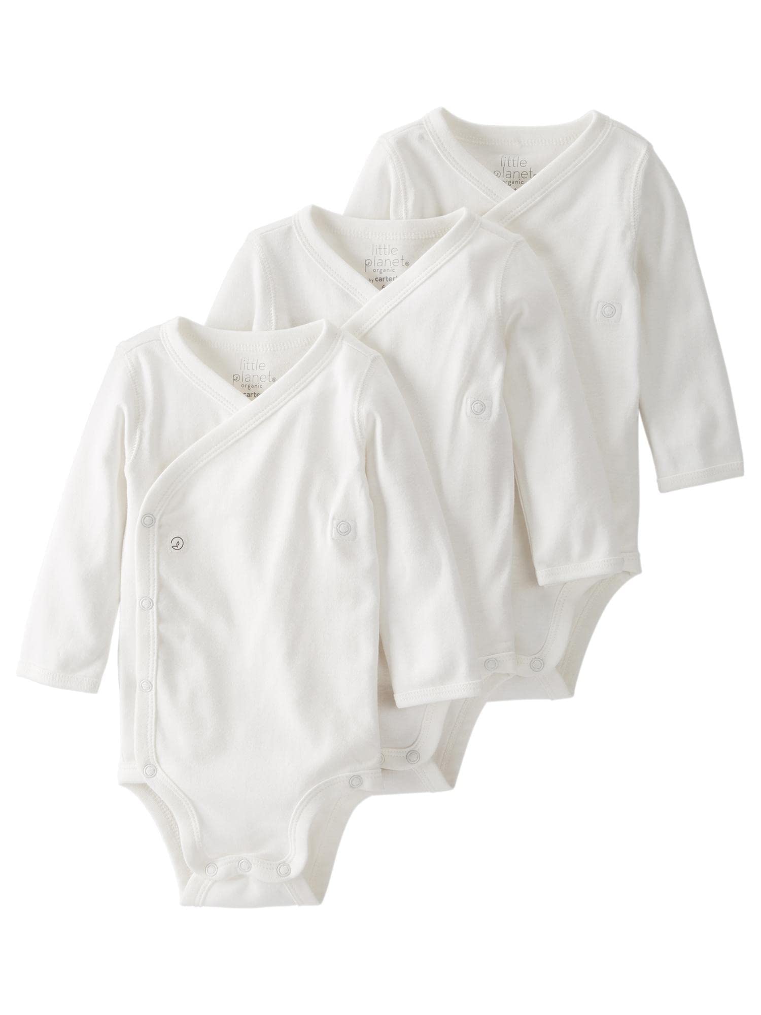 Little Planet By Carter's Baby 3-Pack Organic Cotton Long-Sleeve Rib Wrap Bodysuits