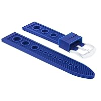 20MM RUBBER RACING WATCH BAND STRAP COMPATIBLE WITH TISSOT PRS516 1853 AUTOMATIC WATCH BLUE