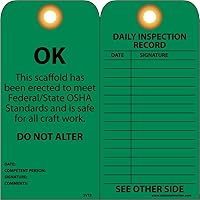 NMC Pack of 25 Scaffold Inspection Tags, 3