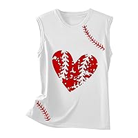 Going Out Tops for Women Long Sleeve Corset Women's Top Sleeveless Round Neck Casual Baseball Print Vest Wide