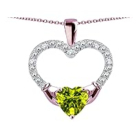 Solid 10k Gold Hands Holding Heart Claddagh Pendant Necklace