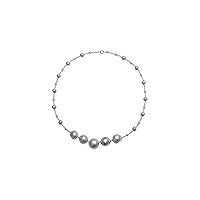 Freshwater Pearl Necklace with 5 Large Round Pearls