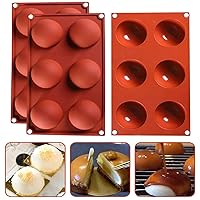 Rimi Hanger Silicone Sphere Chocolate Molds with 6 Holes Cocoa Bomb Baking Mold for Cake Dessert Soap and Pastry – Food-Grade Heat-Resistant Silicone Material – Flexible and Easy to Use (Brown)