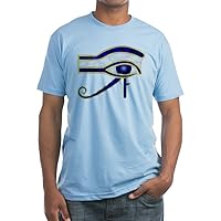 Fitted T-Shirt Egyptian Eye of Horus or Ra - Baby Blue, XL