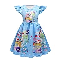 Girls Cartoon Dress Summer Outfits 5-13Y