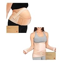 2-in-1 Pregnancy Belly Support Band and 3 in 1 Postpartum Belly Support Recovery Wrap - Maternity Belly Bands for Pregnant Women, Pregnancy Belt, Belly Support - Postpartum Belly Band