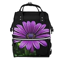 Diaper Bag Backpack Purple Daisy Maternity Baby Nappy Bag Casual Travel Backpack Hiking Outdoor Pack