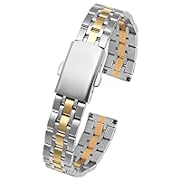 Ladies Bracelet for AR1763 1961 1955 1956 Series watchband Fashion Stainless Steel Straps 10mm 12mm 14mm (Color : Silver Gold, Size : 12mm)