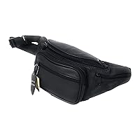 Leather Fanny pack With Two Front Pockets, Two Small Side Zipper Pockets, Hidden Back Pocket.