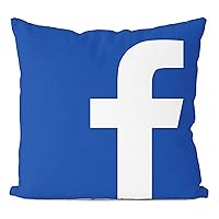 Throw Pillow Case 18 X 18 inches for Home Sofa Bed Couch, Apps Logo Decorative Pillowcases (Facebook)