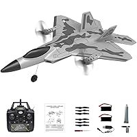 RC Plane 4 Channel Remote Control Airplane Fighter with 3 Modes, F-22 RC Plane Ready to Fly,Stunt Flying Upside Down,Two Batteries,Toy for Beginners Adult with Xpilot Stabilization System