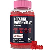 Creatine Monohydrate Gummies for Men & Women, Taurine&B6, Chewable Creatine Supplement for Maximum Strength, Muscle Growth, Energy & Endurance - 5g Per Serving, Low Sugar, Organic Ingredients - 1 Pack