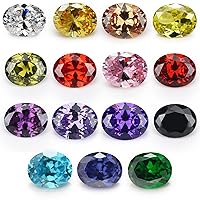 Size 4x6mm-10x12mm 5A Oval Cut Loose Cubic Zirconia Stones Mix 15 Colors CZ Stone Synthetic Gemstone for Jewelry Making