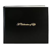 BookFactory Funeral Guest Book A Celebration of Life/Bonded Leather Memorial Book/Memorial Guest Book (48 Pages - 8 7/8