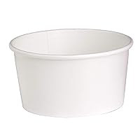 PacknWood- 210PC1000B-Round White Soup and Salad Container-Paper Food Storage Containers-disposable salad bowl-soup bowl-(32 oz, 5.9