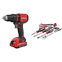 CRAFTSMAN V20 Cordless Drill/Driver Kit, Brushless with Mechanics Tools Kit/Socket Set, 57-Piece (CMCD710C1 & CMMT99446)