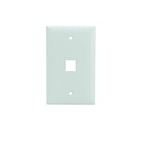 Legrand - OnQ 1 Port Single Gang Wall Plate, Ethernet Wall Plate, High-Impact Flame-Retardant Plastic, Screw-In Decorator Keystone Wall Plate, White, 10 Pack, WP3401WH10
