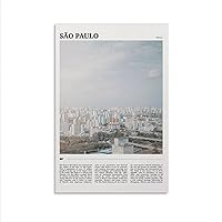 QUHJOPCB Sao Paulo Travel Poster Poster Traveler Gift Art Poster Home Living Room Bedroom Decoration Gift Printing Art Poster Unframe-style 24x36inch(60x90cm)