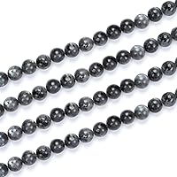 2 Strands Adabele Natural Larvikite Black Labradorite Healing Gemstone 8mm (0.31 inch) Loose Round Stone Beads (86-92pcs Total) for Jewelry Craft Making GF20-8