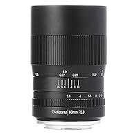 7artisans 60mm F2.8 Macro APS-C Wide Angle Fixed Lens for Sony Emount Cameras Like EX-3 NEX-3N NEX-3R NEX-C3 NEX-F3K NEX-5 NEX-5N -Black