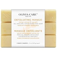 Mango Bar Soap 3 Pack Natural, Organic - Infused with Turmeric & Sea Salt - Cleans, Exfoliate, Moisturize, Hydrate - Makes Skin Soft & Silky - Awakens Your Senses - 3 X 5 OZ