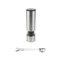 Peugeot Elis Sense U-Select 8 Inch Pepper Mill Gift Set - With Stainless Steel Spice Scoop/Bag Clip