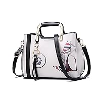 NICOLE & DORIS Handbags for Women Shoulder Bags with Beautiful Pattern Designer Top Handle Bags PU Leather Tote Bags Clutch