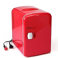 Uber Appliance UB-CH1-RED, Skin Care, Beauty, Makeup, Cosmetics Storage | Skincare Bedroom | Portable Mini Fridge Cooler and Warmer, 9 x 7 x 10.5 inches, Red