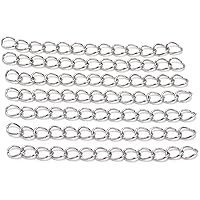 50Pcs/lot 5cm,7cm Stainless Steel Bulk Necklace Extension Chain Tail Extender Bracelet Chains for Jewelry Making Supplies Findings (70mm50pcs) Deft and Professional