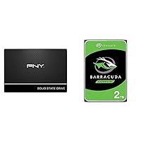 PNY CS900 500GB SSD + Seagate Barracuda 2TB HDD