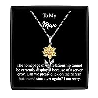 I'm Sorry Man Necklace Funny Reconciliation Gift For Geek Homepage Of Relationship Start Over Pendant Sterling Silver Chain With Box