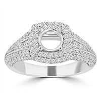 1.27 ct Ladies Round Cut Diamond Semi Mounting Engagement Ring G Color SI-1 Clarity in 14 kt White Gold