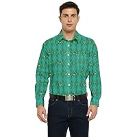 CowCow Mens Standard Fit Work Shirt Dashiki Argyle Pattern Long Sleeve Pocket Shirt,XS-5XL