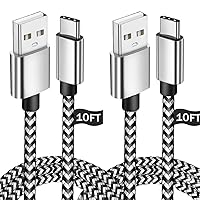 USB Type C Cable 10FT 100W,2Pack USB C Charger Fast Charging Cord Compatible with Samsung Galaxy S9 S10 S10+ S20 Note 10 9 8 A11 A20 A21 A51 A41 A32 A71 Android Phone Charger Cable