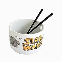 Katalyst Licensing & Promotions Star Wars Ramen Bowl and Chopsticks Space Chase Millenium Falcon Tie Fighter X-Wing