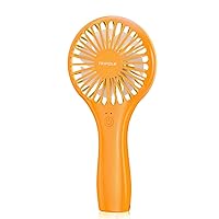 TriPole Mini Handheld Fan Portable Personal Fan, Powerful Battery Operated Fan USB Rechargeable Small Fan for Travel Outdoor Events Wedding Hot Flashes, Makeup Lash Fan for Eyelash Extensions, Orange