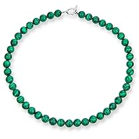 Simple Classic Hand Knotted Created Semi Precious Gemstone Round Ball 10MM Bead Strand Necklace Western Jewelry For Women Toggle Clasp 16 18 20 Inch