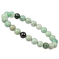 ELEDORO Handmade Gemstone Beads Stretch Bracelet – Real Stones 8 mm
