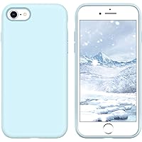 Compatible with iPhone SE 2022/2020 Case, iPhone 8 Case iPhone 7 Case 4.7 Inch Liquid Silicone Soft Gel Slim Microfiber Lining Cushion Texture Protective Case for iPhone SE 3rd/2nd, Sky Blue